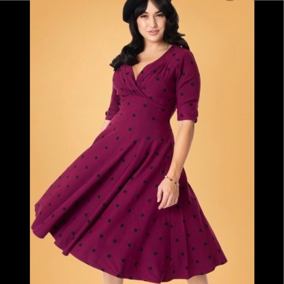 Unique Vintage Dresses & Skirts - 50s Vintage Delores Dot Swing Dress